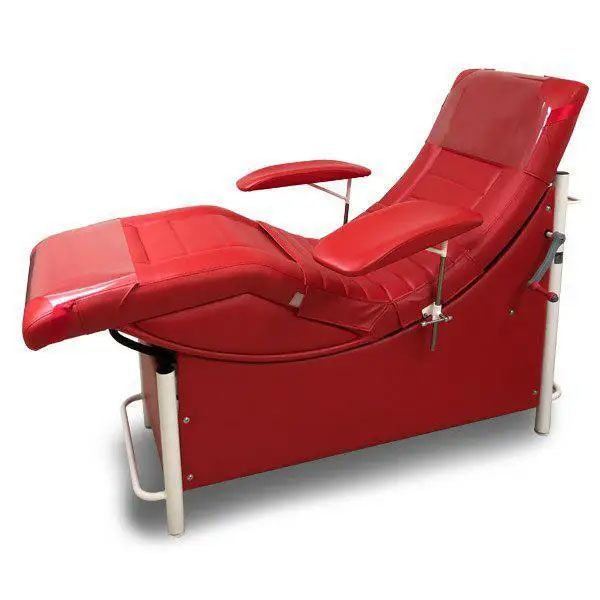 Donor chair with armrests and electric height adjustment donor table-chair